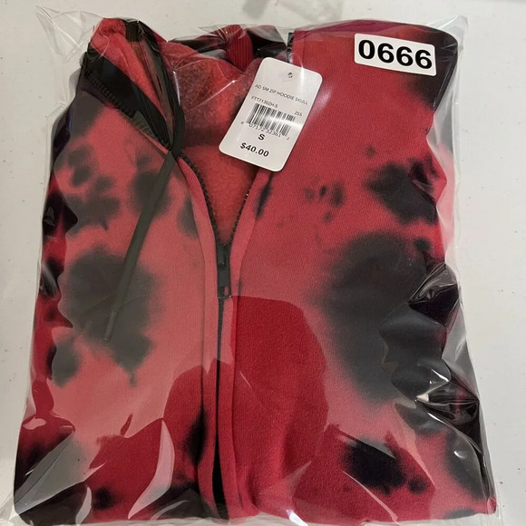 NWT AD Mens S Womens M Hoodie Red Black Tie-Dye Skull Graphic Hoodie Jacket - Picture 16 of 16